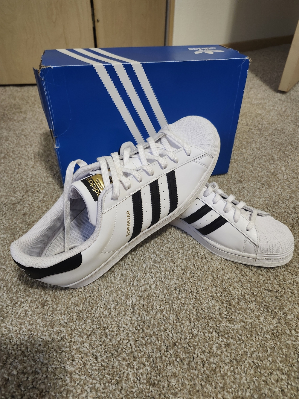 Adidas Superstar Men’s Sneakers - White with Black Stripes
